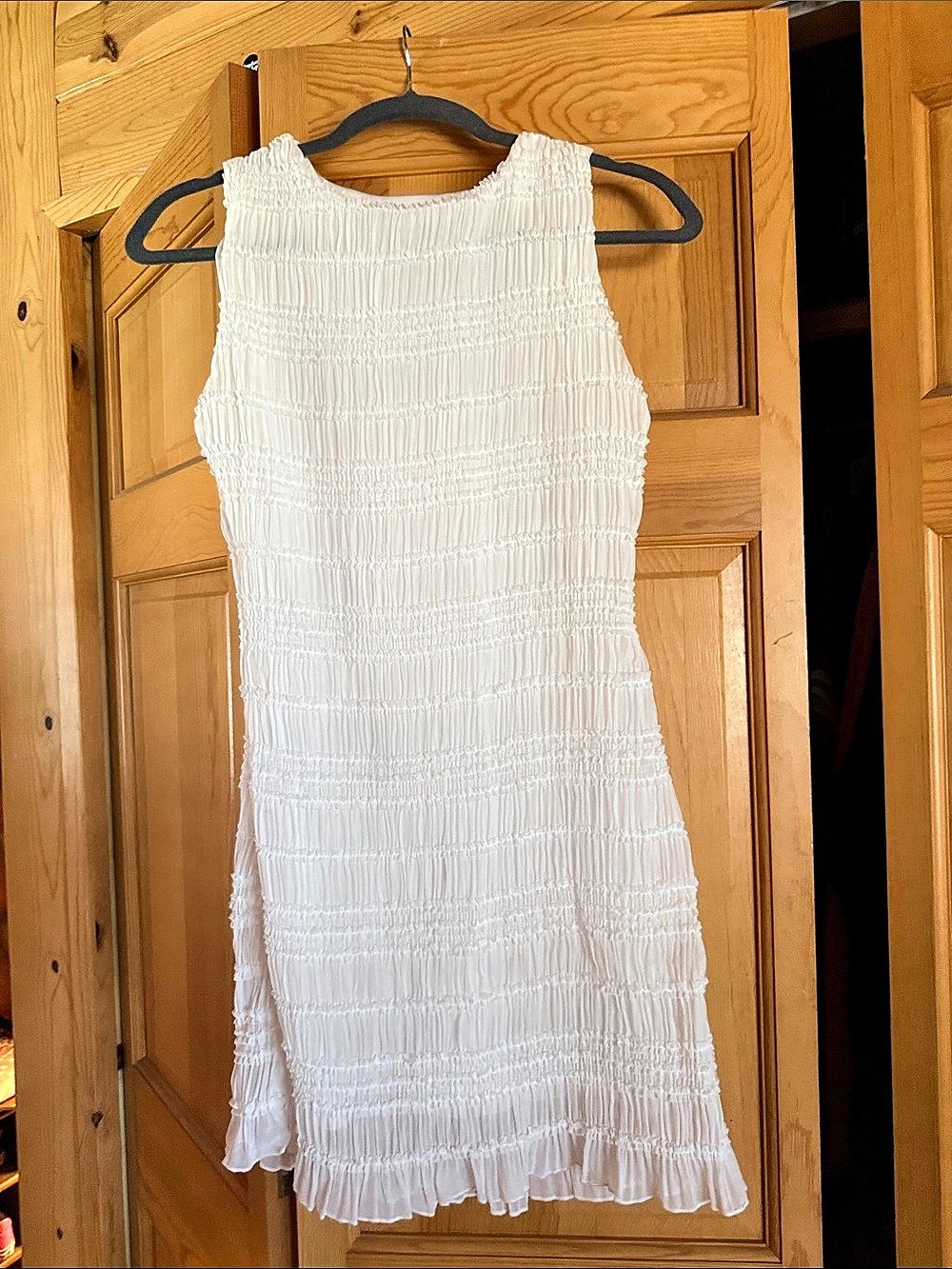 White Smocked Mini Dress Like New